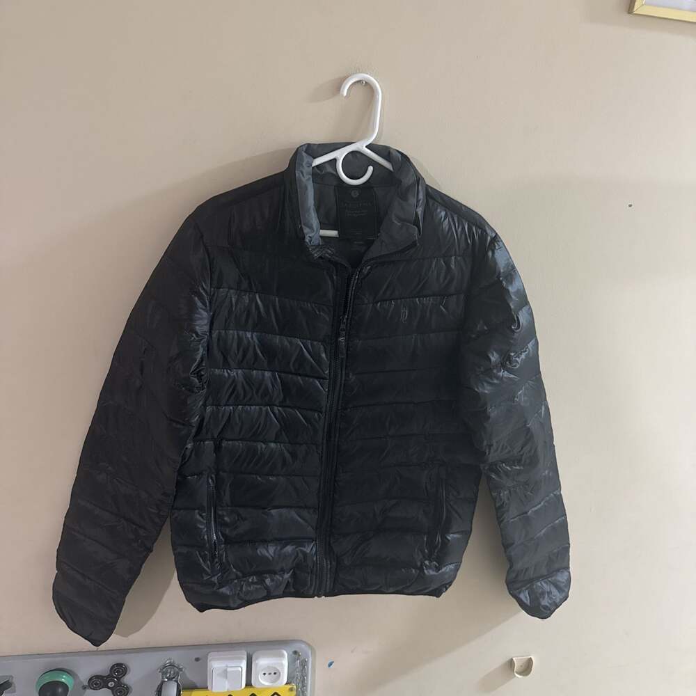 La Dolfina Men's Black Quilted Puffer Jacket Full Zip, Size L
